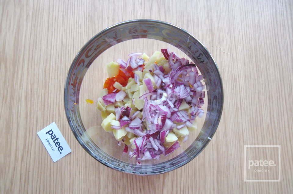 Винегрет с жареными грибами - Шаг 6