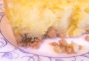 Запеканка с мясным фаршем и картофелем