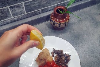 Морской гребешок с опятами