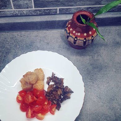 Морской гребешок с опятами - Шаг 3