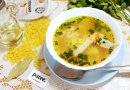 Быстрый куриный суп с ракушками