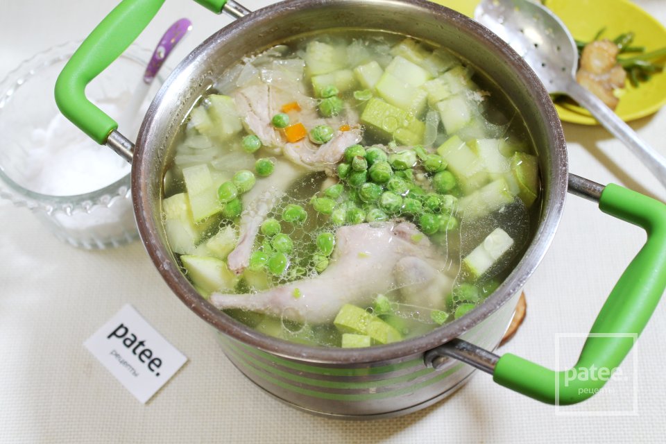 Овощной суп с перепелами - Шаг 13