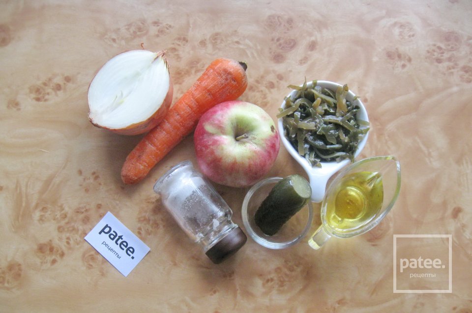 Салат из морской капусты с яблоком - Шаг 1