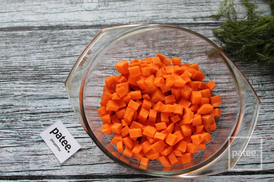 Салат с чечевицей, морковью и копчёной грудинкой - Шаг 5
