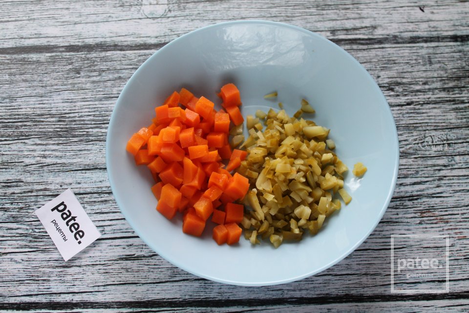 Салат с чечевицей, морковью и копчёной грудинкой - Шаг 11