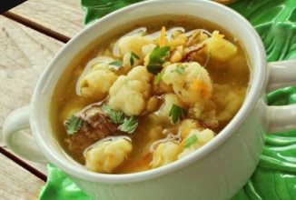 Легкий суп с рисом и цветной капустой