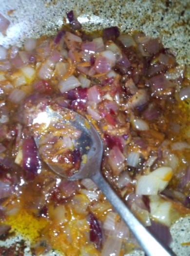 Острый борщь на рыбно-креточном бульоне бульоне с пекинской капусты. - Шаг 5