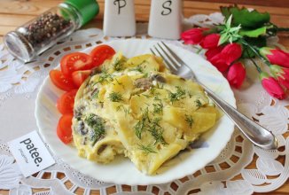 Омлет с картофелем и грибами