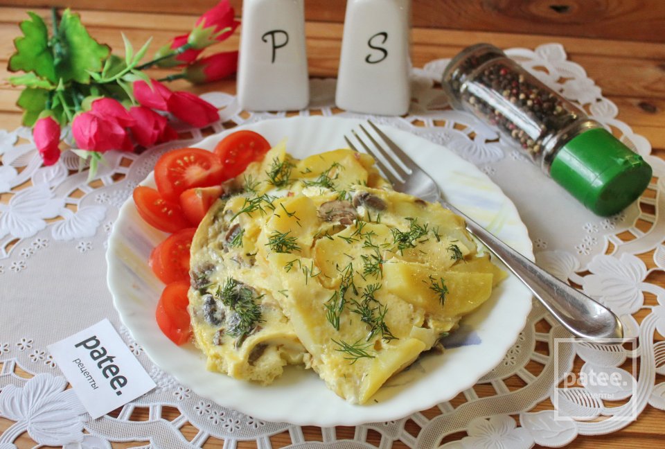 Омлет с картофелем и грибами - Шаг 11