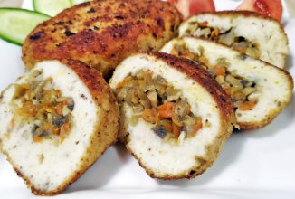 Куриные зразы с грибной начинкой