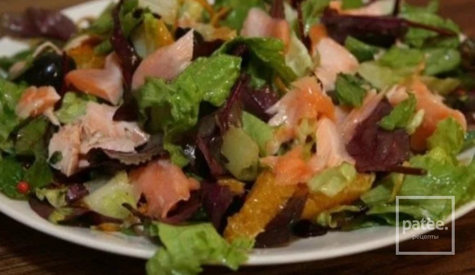 Салат с сёмгой, апельсином и оливками - Шаг 9