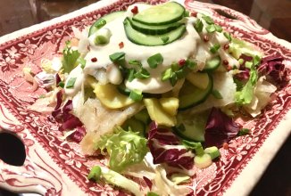 Салат из трески с хреном.