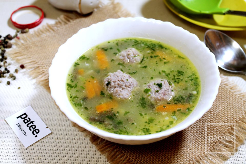 Овощной суп с грибами, мясными фрикадельками и вермишелью - Шаг 15