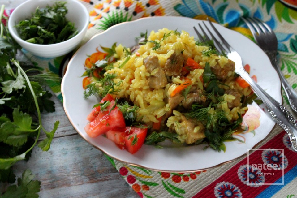 Плов с индейкой на сковороде - Шаг 18