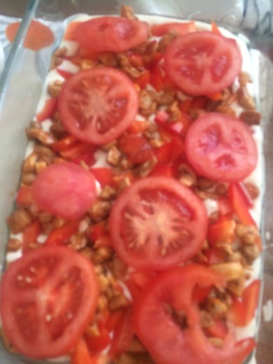 Открытый пирог с курицей и болгарским перцем - Шаг 5