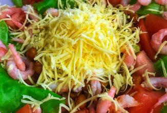 Салат с креветками. Вкусный и питательный. ПП