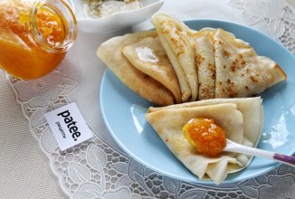 Блины заварные на молоке с яблоком