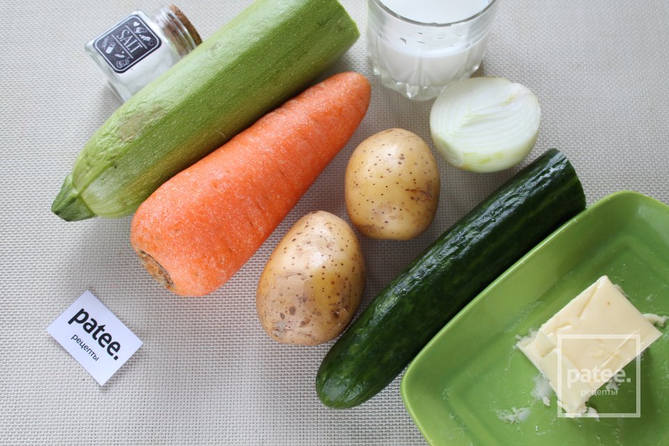 Овощное пюре с огурцами - Шаг 1