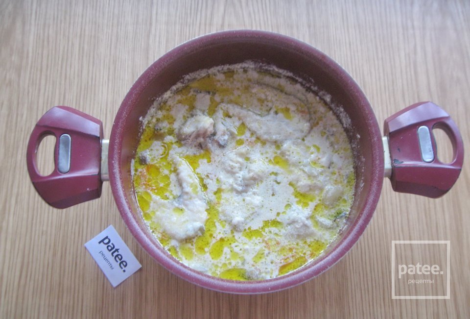Судак в сливках с грибами - Шаг 9