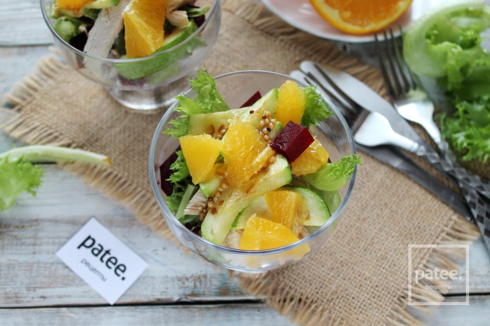 Салат со свеклой, курицей и апельсином - Шаг 15