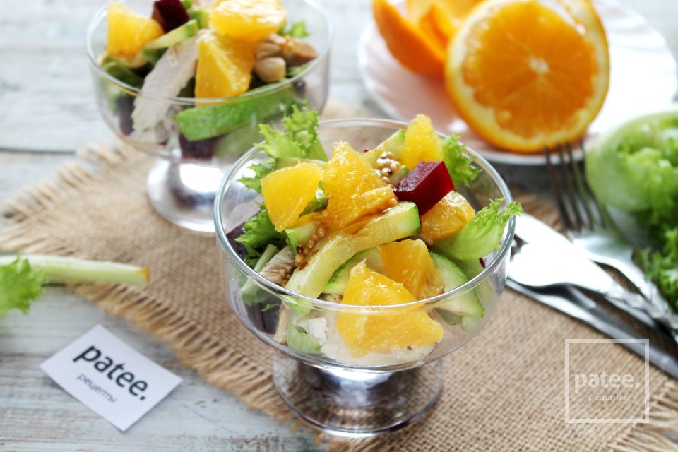 Салат со свеклой, курицей и апельсином - Шаг 16