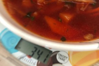 Борщ с фасолью на ребре свинины