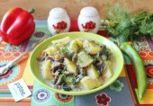 Грибное ассорти с картофелем и сливками