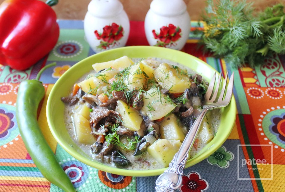 Грибное ассорти с картофелем и сливками - Шаг 13