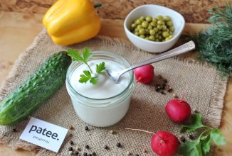 Постный майонез на рассоле от зеленого горошка