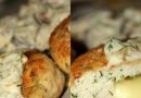 Котлетки из куриного филе с сыром и зеленью под сливочно-грибным соусом