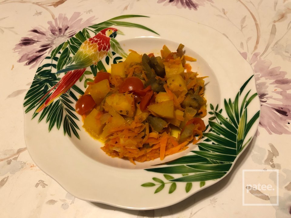 Репа, тушёная с баклажаном - Шаг 15