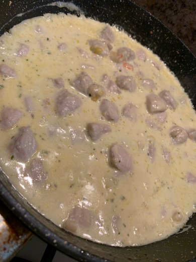 Сливочная паста с индейкой и креветками - Шаг 6