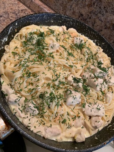 Сливочная паста с индейкой и креветками - Шаг 8