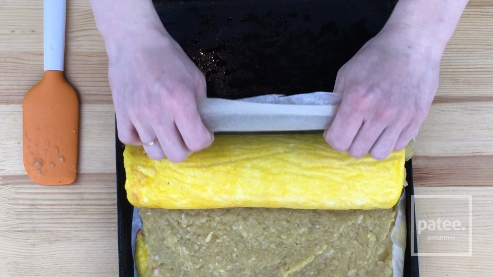 Сырный рулет с мясом - Шаг 3