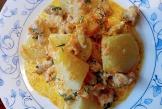 Сливочный картофель с курицей
