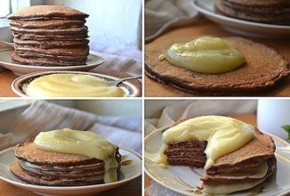 Шоколадные панкейки с заварным кремом