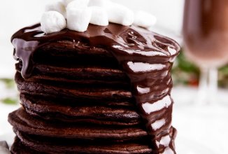 Шоколадные панкейки с шоколадным ганашем