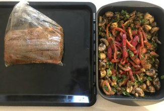 Сочная буженина с шампиньонами и овощами 🍅🌶🥦 в духовке