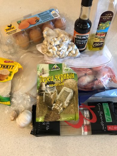 Рисовая вермишель с 🍤 🦐 креветками и кальмарами - Шаг 1