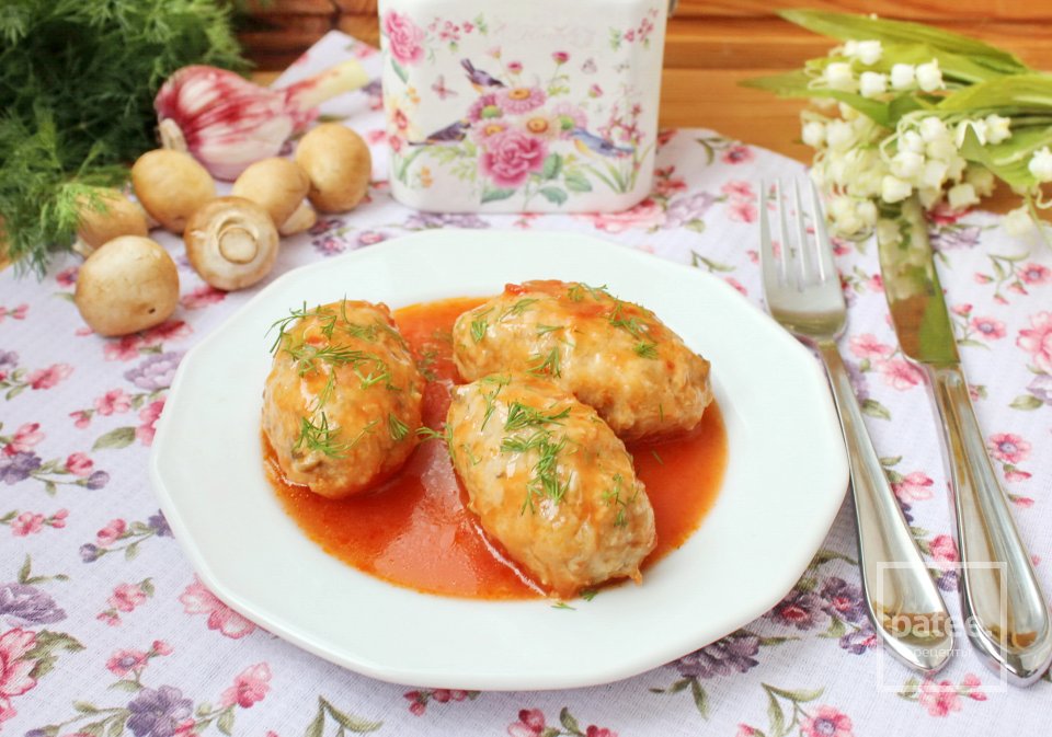 Ленивые голубцы с капустой, фаршем и грибами в томатном соусе - Шаг 19