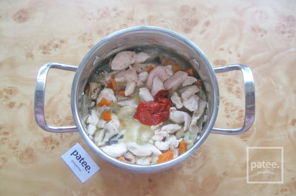 Курица с грибами и лапшой удон - Шаг 6