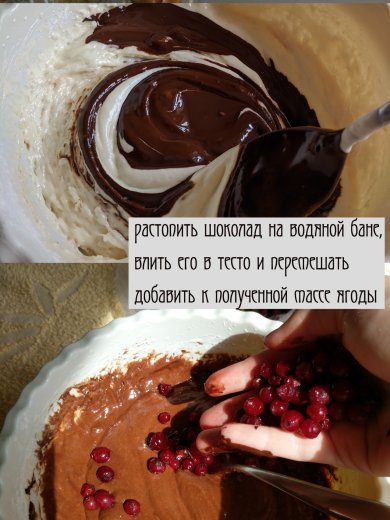 Шоколадная шарлотка с клюквой - Шаг 3