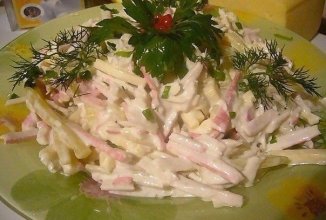 Салат с крабовыми палочками "Быстрый"
