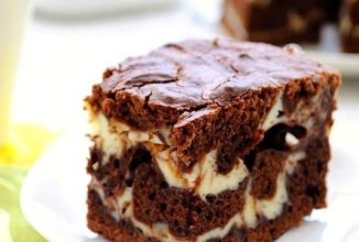 Шоколадно-творожный мраморный рулет