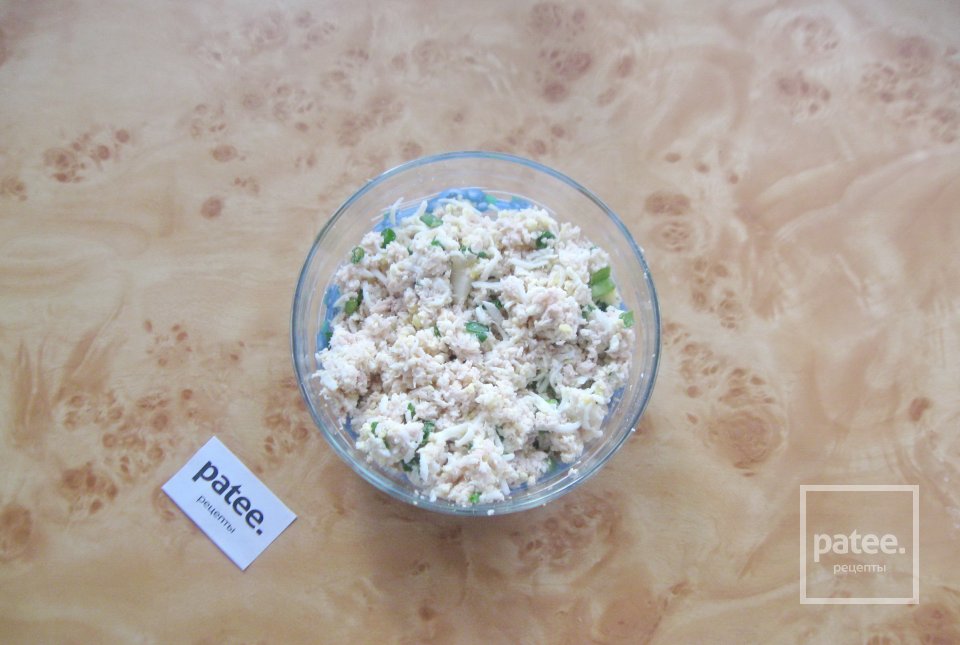 Блинчики с индейкой, яйцом и зеленым луком - Шаг 11