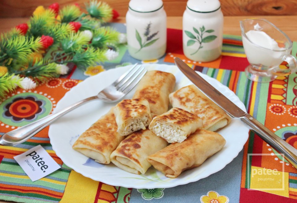 Блинчики с индейкой, яйцом и зеленым луком - Шаг 13