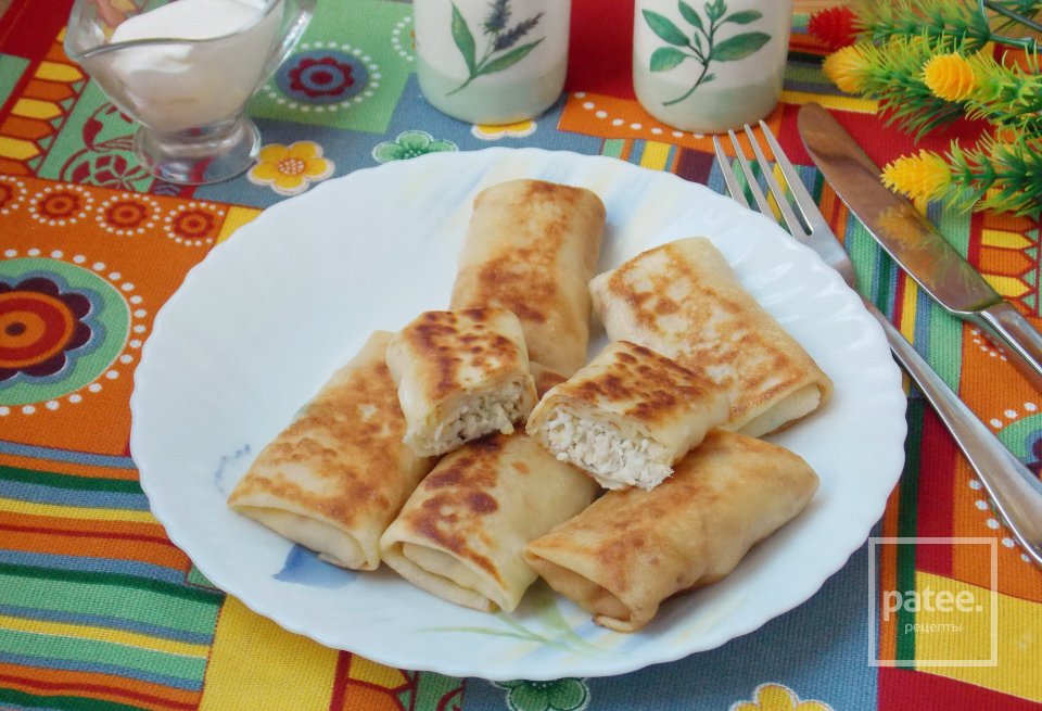 Блинчики с индейкой, яйцом и зеленым луком - Шаг 14