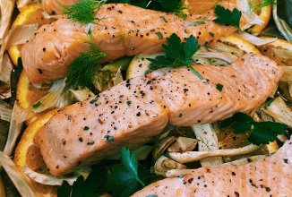 Медовая сёмга с фенхелем и апельсинами🙂