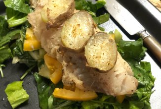 ПП Салат с филе белой рыбы и картошкой на гриле