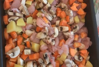 Овощи с  куриной грудкой пп